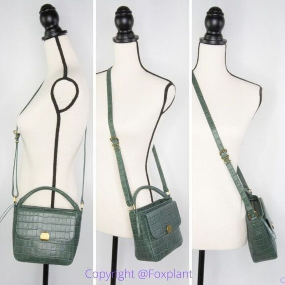 New! Madewell The Mini Abroad Crossbody Bag Croc Embossed Leather - Picture 2 of 16